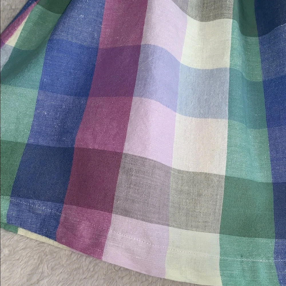 GAP Square Check Sundress 3 EUC Blue Green Purple